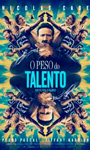 capa do filme O Peso do Talento que está em exibição no cinema em maringá