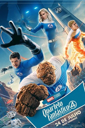 capa do filme Quarteto Fantástico: Primeiros Passos que está em exibição no cinema em maringá