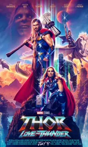 capa do filme Thor: Amor e Trovão que está em exibição no cinema em maringá