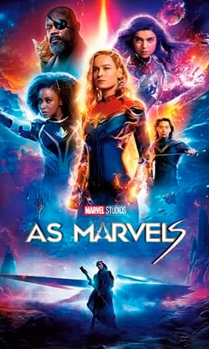 capa do filme As Marvels que está em exibição no cinema em maringá