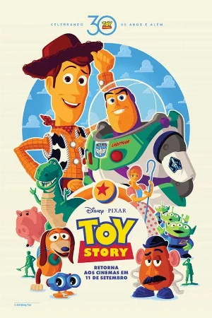 capa do filme Toy Story (1995) - 30 Anos que está em exibição no cinema em maringá