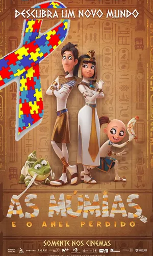 capa do filme As Múmias e o Anel Perdido (Sessão Adaptada Autistas) que está em exibição no cinema em maringá