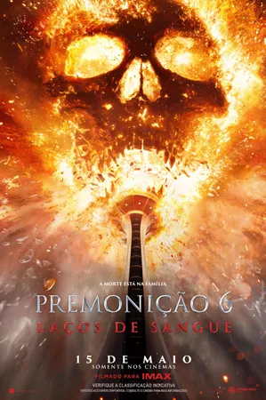 capa do filme Premonição 6: Laços de Sangue que está em exibição no cinema em maringá