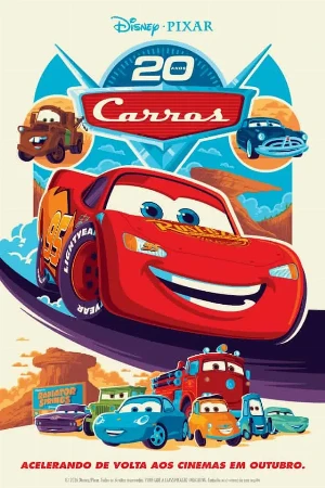 capa do filme Carros (20º Aniversário) que está em exibição no cinema em maringá