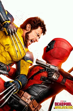 capa do filme Deadpool & Wolverine que está em exibição no cinema em maringá