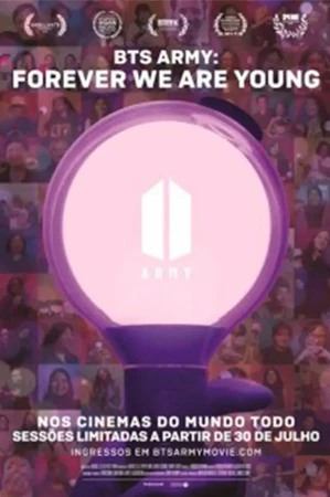 capa do filme BTS Army - Forever We Are Young que está em exibição no cinema em maringá