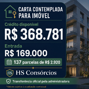 Imagem do anuncio 🏠 CARTA CONTEMPLADA PARA IMÓVEL – HS CONSÓRCIOS