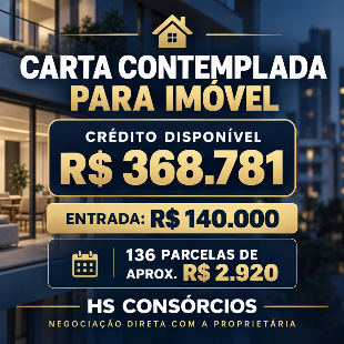 Imagem do anuncio 🏠 CARTA CONTEMPLADA PARA IMÓVEL – HS CONSÓRCIOS